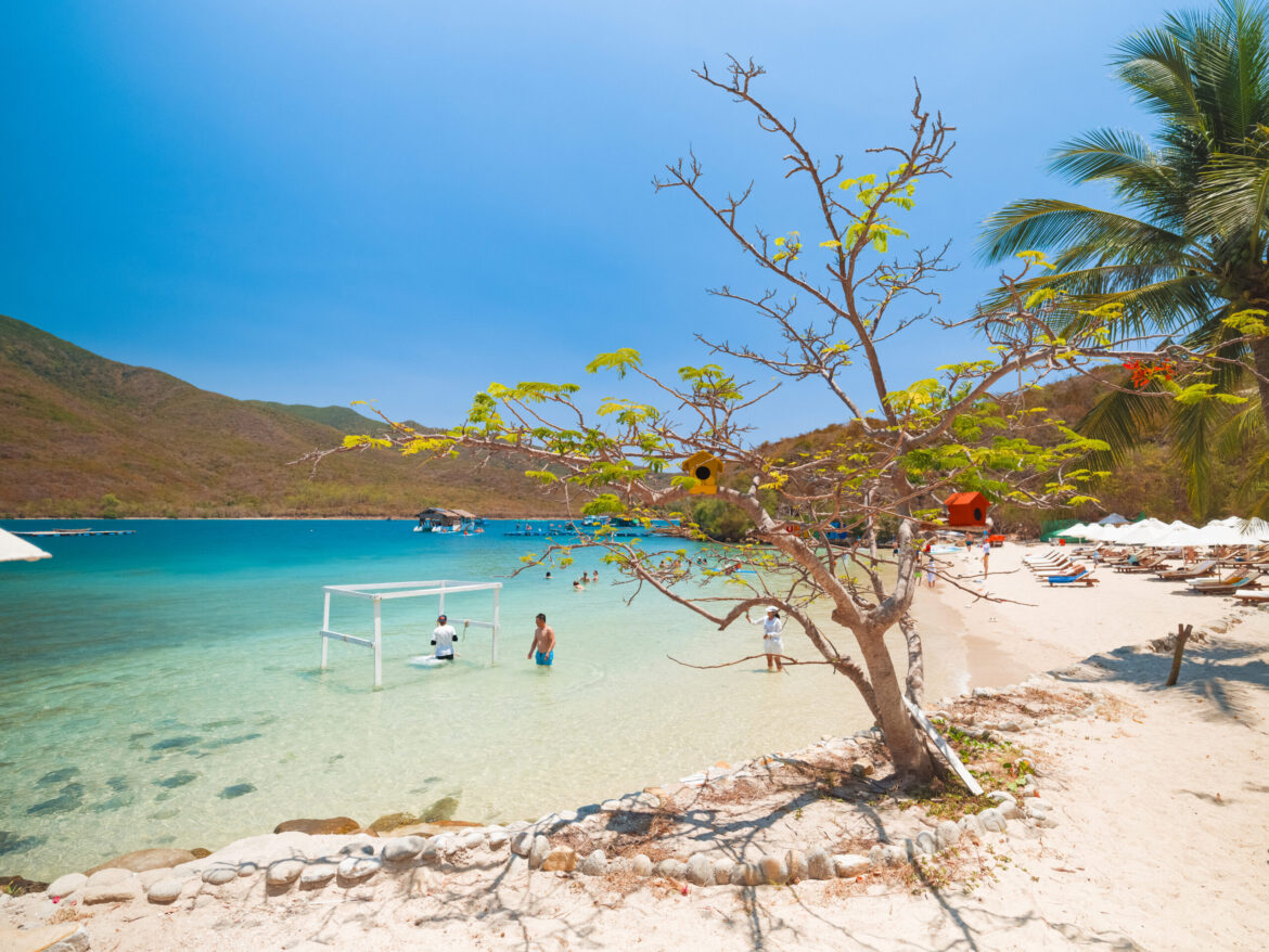 Beautiful Beach on the Coast of Dam Bay, Nha Trang, Vietnam